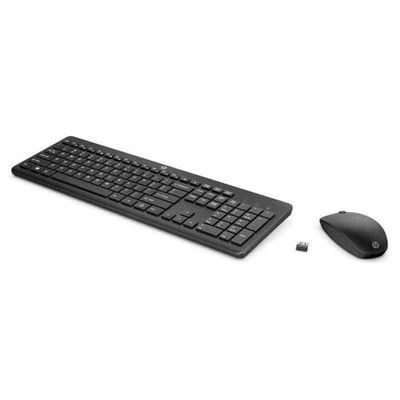 HP 1Y4D0AA ABB Combo teclado (Ingles) y ratón inalámbricos 235 1Y4D0AAABB, Aluminium, Nero