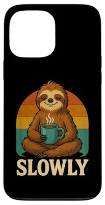 Sloth Coffee Zen Funny Relaxed Retro Humor Graphic Case for iPhone 13 Pro Max