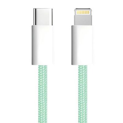 apm iPhone USB C-kabel, iPhone-laddare [Apple MFi-certifierad], grön flätad nylon, USB C-snabbladdning, Lightning-kontakt, extremt hållbar, för iPhone 14/13/12.., iPad, AirPod, (1M), 600412