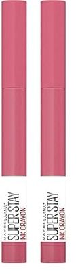 Maybelline New York Superstay Matte Ink Crayon Longlasting Pink Lipstick with Precision Applicator 90 Keep It Fun, 22.0 ml (Pack of 2)