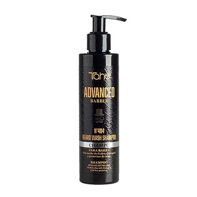 Tahe Advanced Barber Champú para barba Nº 404 Beard Wash sin sulfatos y con Aceite de Cedro, Omega 6 y Proteínas de Soja, 200 ml