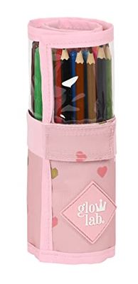 Glowlab Hearts Etui voor kinderen, ideaal voor kinderen van 5 tot 14 jaar, comfortabel en veelzijdig, kwaliteit en duurzaamheid, 7 x 20 cm, lichtroze, Lichtroze, Standaard, casual