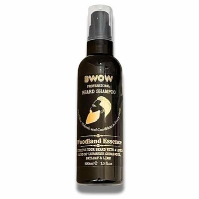 Beard Wash Shampoo Vegan Natural Beard Cleanser with Argan & Jojoba Oil SLS SLES Paraben Free Soft Touch Lather Itch Free Hydrating & Conditioning Woodland Scent Daily Beard Care 100ml