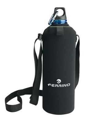 Ferrino ALU Drink LT. 1 w/Neoprene Pouch/Shoulder Belt Garrafa térmica campismo e caminhadas, adultos unissexo, 1 litro