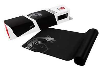 MSI AGILITY GD70 - Tapete Gaming tamanho extenso XXL, superfície têxtil de seda Gaming, bordas costuradas macias, base antiderrapante - 900 x 400 x 3 mm