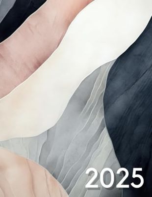 Agenda 2025 Semainier: 1 semaine sur 2 page | Format A4 | horaires de 6h00 à 22h00 | Marble
