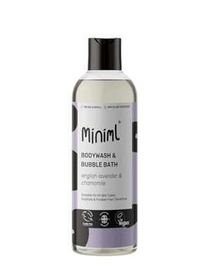 Miniml Natural English Lavender & Chamomile Body Wash & Bubble Bath - For all skin types - Hypoallergenic Dermatologically Tested - Sulphate & Paraben Free, Vegan & Cruelty Free - 500ml Bottle