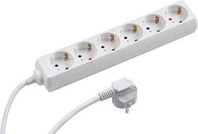 Meister 7430040 - Tira de potência de 6 vezes, 5 m, branco,
