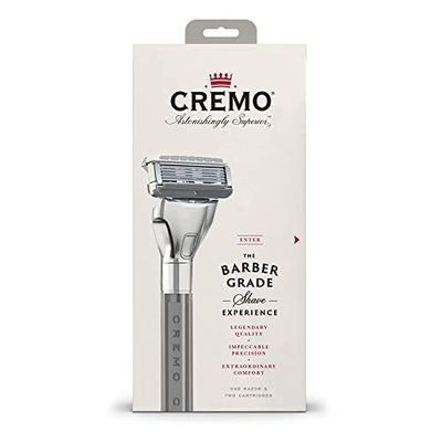 CREMO - Barber Grade Razor for Men - Premium Shave - Pack of Razor with Extra Refill