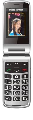 Beafon, SL645, Silverline, telefono cellulare per anziani con pulsante di emergenza SOS, pieghevole, XXL, display interno da 7,11 cm, display esterno a colori XXL, 4,49 cm, fotocamera 3,0 MP, argento