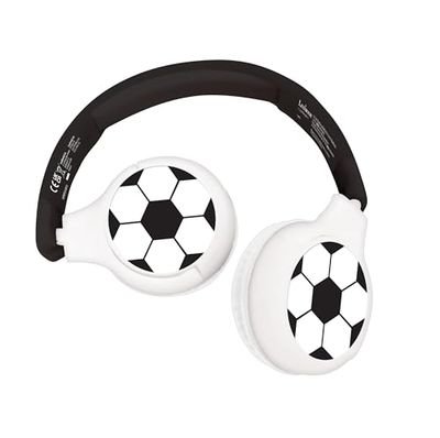 Lexibook - Football - 2 in 1 Bluetooth and Wired Headphones with Microphone and Control Button, Foldable and Adjustable, Rechargeable Long Term Battery, HPBT010FO