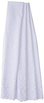Isabella Alicia Anglaise - Tessuto a doppio bordo con bordo smerlato, larghezza 150 cm, colore: Bianco