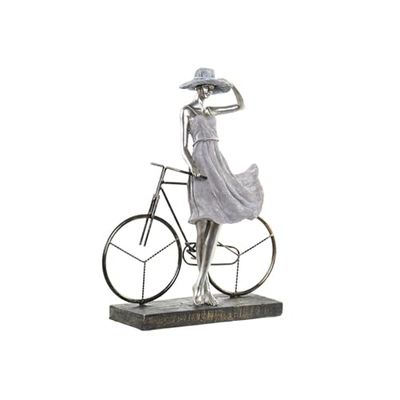 FIGURA RESINA METAL 27,5X9,5X34,5 CHICA BICI