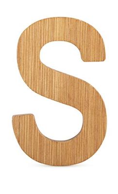 Letra "S" de bambú sostenible, super combinable con otras letras como decoración o cartel para puerta, especialmente adecuado para aprender a leer (anteriormente) para niños escolares.