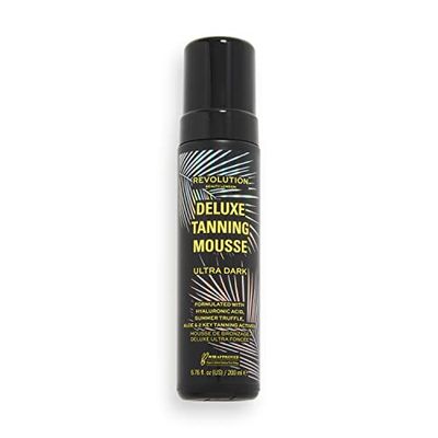 Makeup Revolution, Deluxe Tanning Mousse, Non Sticky Formula with Hyaluronic Acid, Ultra Dark, 200ml