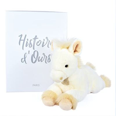 Histoire d'Ours HO3147 pluche dier paard, liggend, 35 cm, crèmekleurig