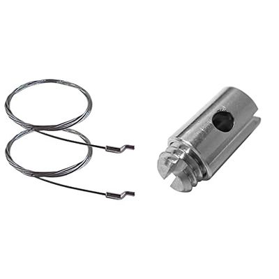 2x cable souple universel tondeuse avec tête en Z 1.9m motoculteur acier commande accélérateur & serre câble universel à visser butée fixation câble vélo cyclo moto scooter tondeuse tracteur (5x7.5mm)