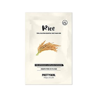 Pretty Skin Total Solution Essential Sheet Peel Off Face Mask - Rice - Purifying Pore Care for Healthier Skin - 23g