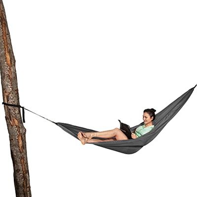 Tatonka Unisex – Hammock för vuxna, enkel hängmatta, titangrå, 290 x 150 cm