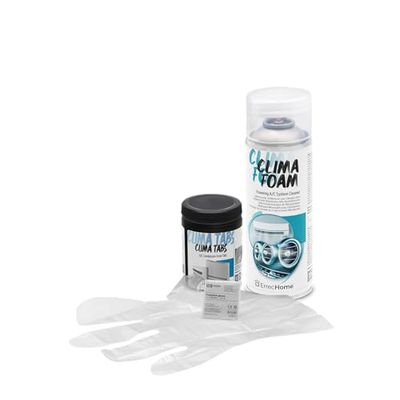 ErrecHome Cleaning Kit for Air Conditioners, includes Clima Foam Air Conditioner Foaming Cleaner, Clima Tabs 40 Air Conditioner Tabs, long-lasting effect, Gloves