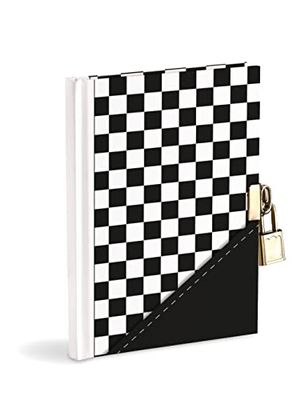 Diario segreto con lucchetto in metallo e 2 chiavi Dimensioni cm14,5x18, 64 fg bianchi equivalente a 128 pg Un diario speciale per ragazzi un amico a cui scrivere amicizie pensieri amori,Bianco e Nero