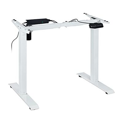 Relaxdays tafelonderstel hoogte verstelbaar, elektrisch, 71-121 cm, zit-sta frame met geheugenfunctie, staal, wit