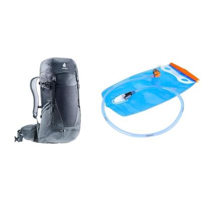 Deuter Uniseks Futura Pro 36 3401121 Plecak Turystyczny, Grafitowy, 36 L & Deuter Uniseks Streamer 2.0 3960121 Plecak na Wodę, Niebieski/Biały, 2 L