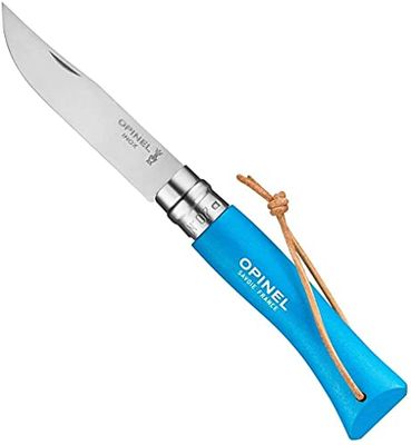 Opinel 001606 Blister Couteau N°7 Inox Acidulé Azur Inox