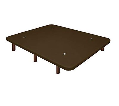 Duérmete Online Base imbottita 3D rinforzata, anti rumore, con 5 barre di rinforzo, valvole di aerazione, 6 gambe, legno, colore: wengé, cioccolato, 105 x 180