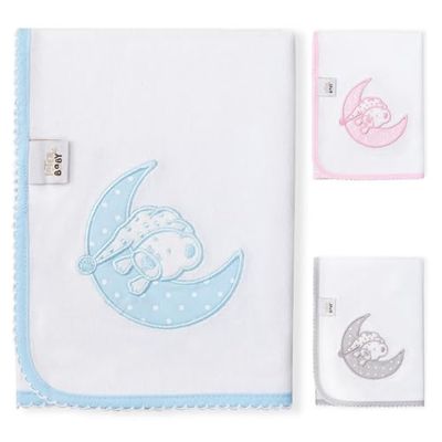 Gaze Brodée 100% coton Sleep bleu