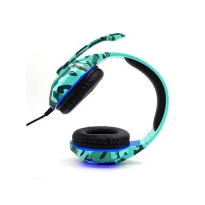 KOMC G312 Gaming Headset, blauw, comfortabel en surround design, hoogwaardig geluid. Perfect voor games en entertainment.