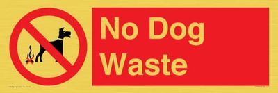 Panneau No Dog Waste - 450 x 150 mm - L41