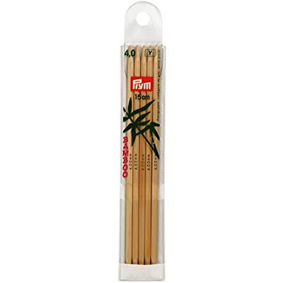 Prym 221204 023 - Agujas de Doble Punta (bambú, 15 cm x 4 mm)