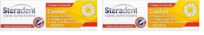 STERADENT Crème Fixative Confort à la Camomille Tube de 40 g (Lot de 2)