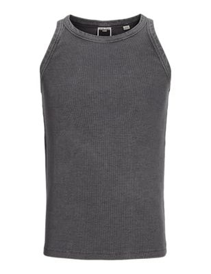 JACK & JONES Men's Jcoconcrete Washed Rib Tank Top, Asphalt, M