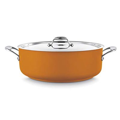 Pujadas P490.724A Cool Line Casserole with Lid, Yellow, 3.90 L Capacity, 24 cm Diameter, 9.5 cm Height