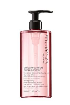 Shu Uemura, Delicate Comfort Moisture Balancing Shampoo Deep Cleanser, Dry Scalp & Hair, Enriched with Onsen Inspired Bio-Tech Ferments & Double-Flowered Sakura, Cleanses, Balances & Hydrates, 400ml