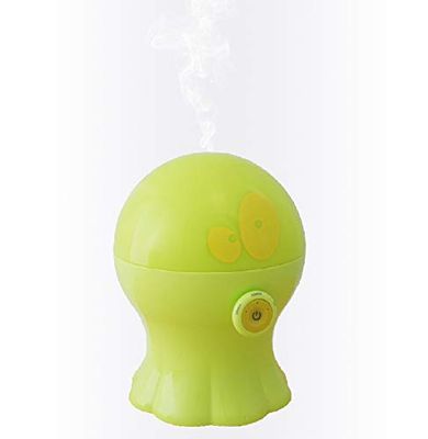 WEBio Ultrasone aroma-diffuser voor aromatherapie en nachtlampje, voor kinderen, met timer en uitschakeling, brandduur 6 uur, 300 ml, groen, Made in Italy