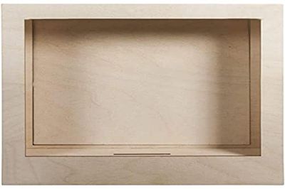 Rayher DIY Kit Wooden Shadow Box Frame, 3D Frame for Crafts, Frame Building Set, natural wood, 8 pieces, 24x24x6.6cm, 62854505