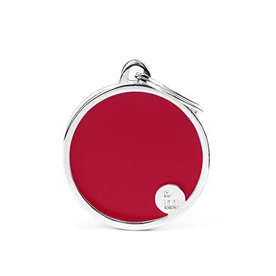 MyFamily Hond Medaille Gemaakt In Italië, Groot Rood Bot, Hondenplaat, Metalen Geëmailleerde, Basic Handmade Collectie, 38x24 mm