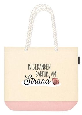 Grafik Werkstatt Beach bag | 100% cotton | In Greank, barefoot on the beach, beige, Maritime
