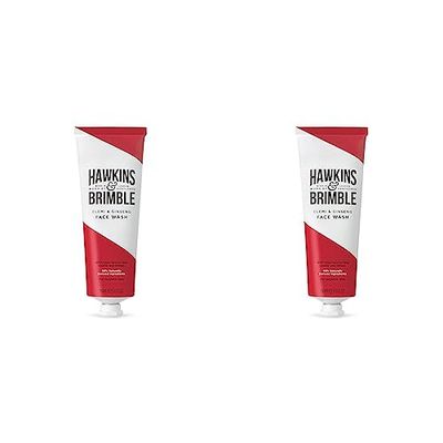 Hawkins & Brimble Mens Face Wash - Cools Assists in Removal of Excess Oil, Also Works For Sensitive Skin (Pack of 2)