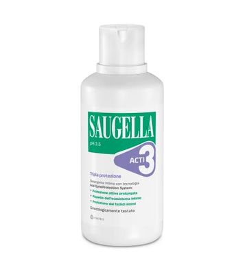 Saugella Acti3 Detergente Intimo Tripla Protezione con Estratto di Timo e Zinco ad Azione Protettiva contro i Fastidi Intimi - 500 ml