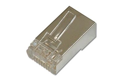 Digitus ASSMANN - Enchufes modulares (1 unidad, apantallado, 8P8C, RJ45, cat. 6, para cable redondo), color gris