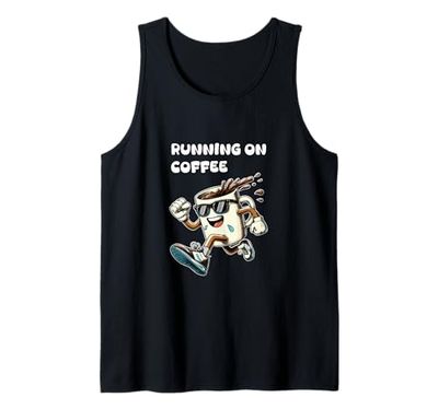 Running on Coffee - Divertente tazza da caffè con occhiali da sole Canotta