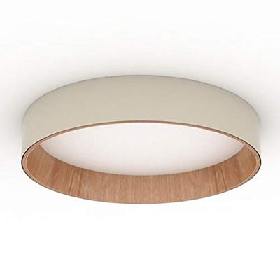 Plafón de techo redondo, 1 led plate 26, 4W 4000K, con difusor de policarbonato, serie Duo, color crema , 12 x 48 x 48 centímetros (referencia: 487058/4A)