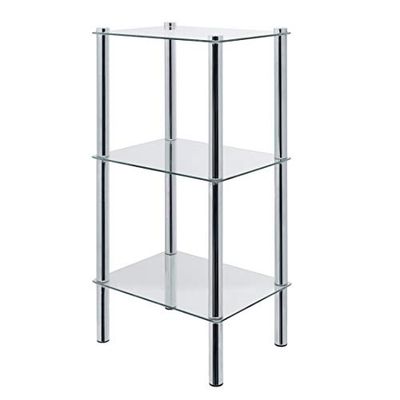 axentia Scaffale del Bagno, Argento, Trasparente, ca. 40 x 77 x 30 cm