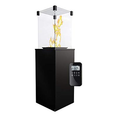 KRATKI Foyer à gaz Patio Mini | 4-8,2kW | 1366x427mm | Acier | Foyer de Jardin avec Commande à Distance | Conduite de gaz Liquide |Foyer à gaz pour terrasses, Jardins | Foyer d'extérieur