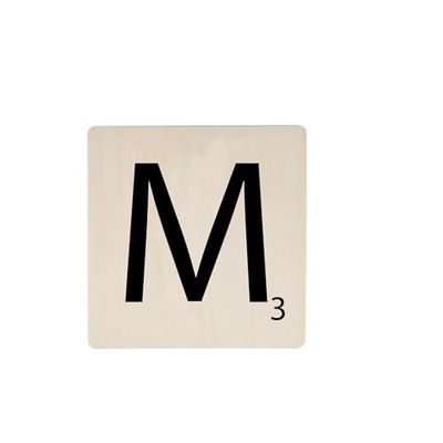 Homéa, Lettre Bois Déco Murale 15 x 15 cm "M", Naturel