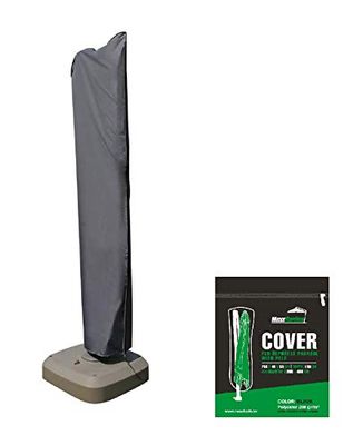 MaxxGarden Housse de Protection pour Parasol déporté avec Fermeture éclair et Cordon de Serrage - 200-400cm - Noir